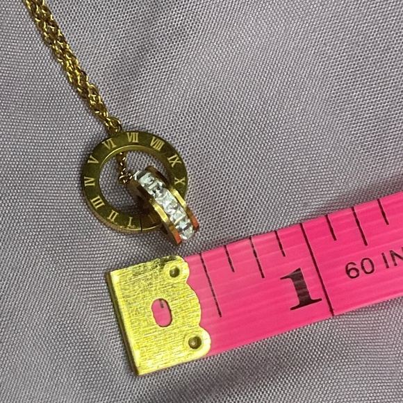 New Women’s Necklace Linked Eternity CZ Like and Roman Numeral 18” with Extender - Picture 5 of 5